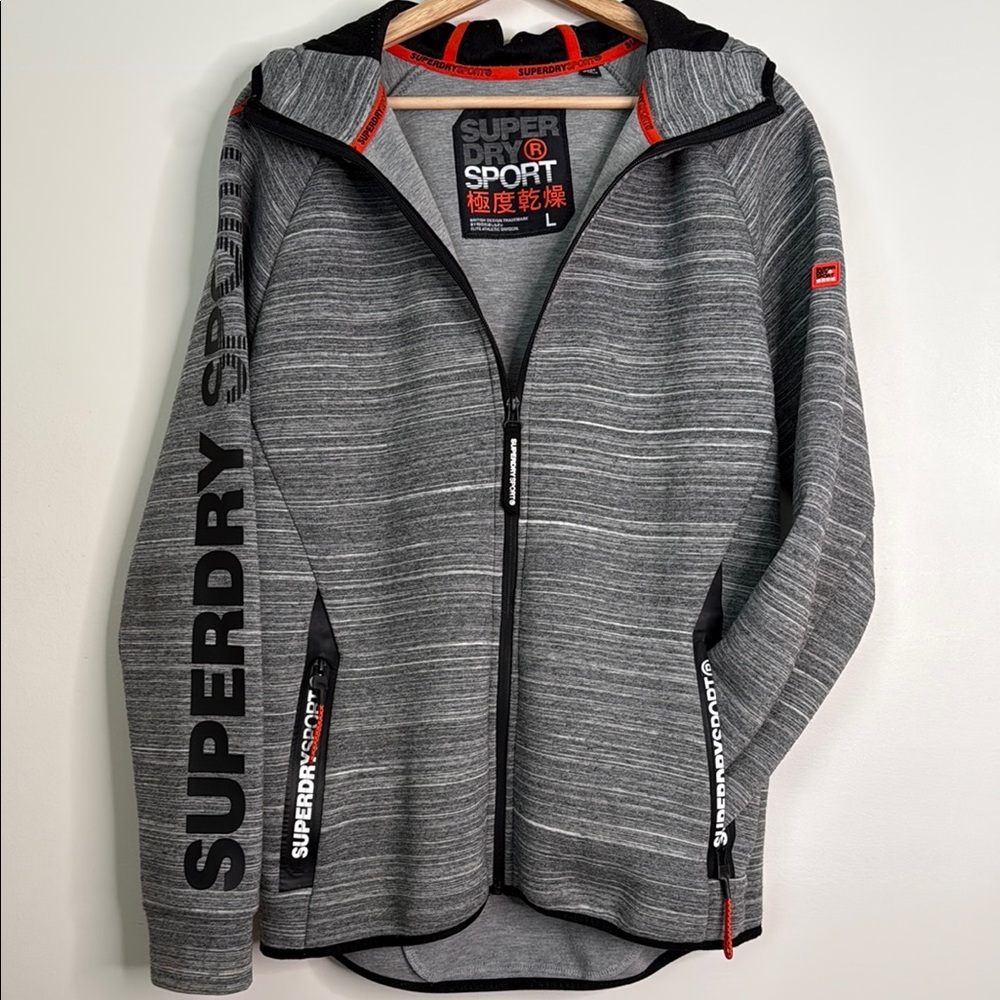 Superdry Sport Gray Zip-Up Hoodie